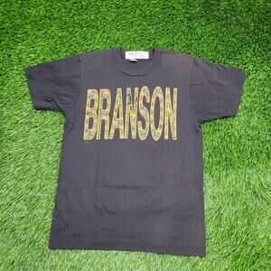 Vintage 80s Branson Shirt Womens XS/S 17x24 Black Spellout